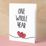 1 Year Anniversary Card For Husband or Wife Anniversary Card for 1st Anniversary Card For Boyfriend or Girlfriend First Wedding Anniversary