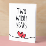 2 Year Anniversary Card For Husband or Wife Anniversary Card for 2nd Anniversary Card For Boyfriend or Girlfriend Second Wedding Anniversary