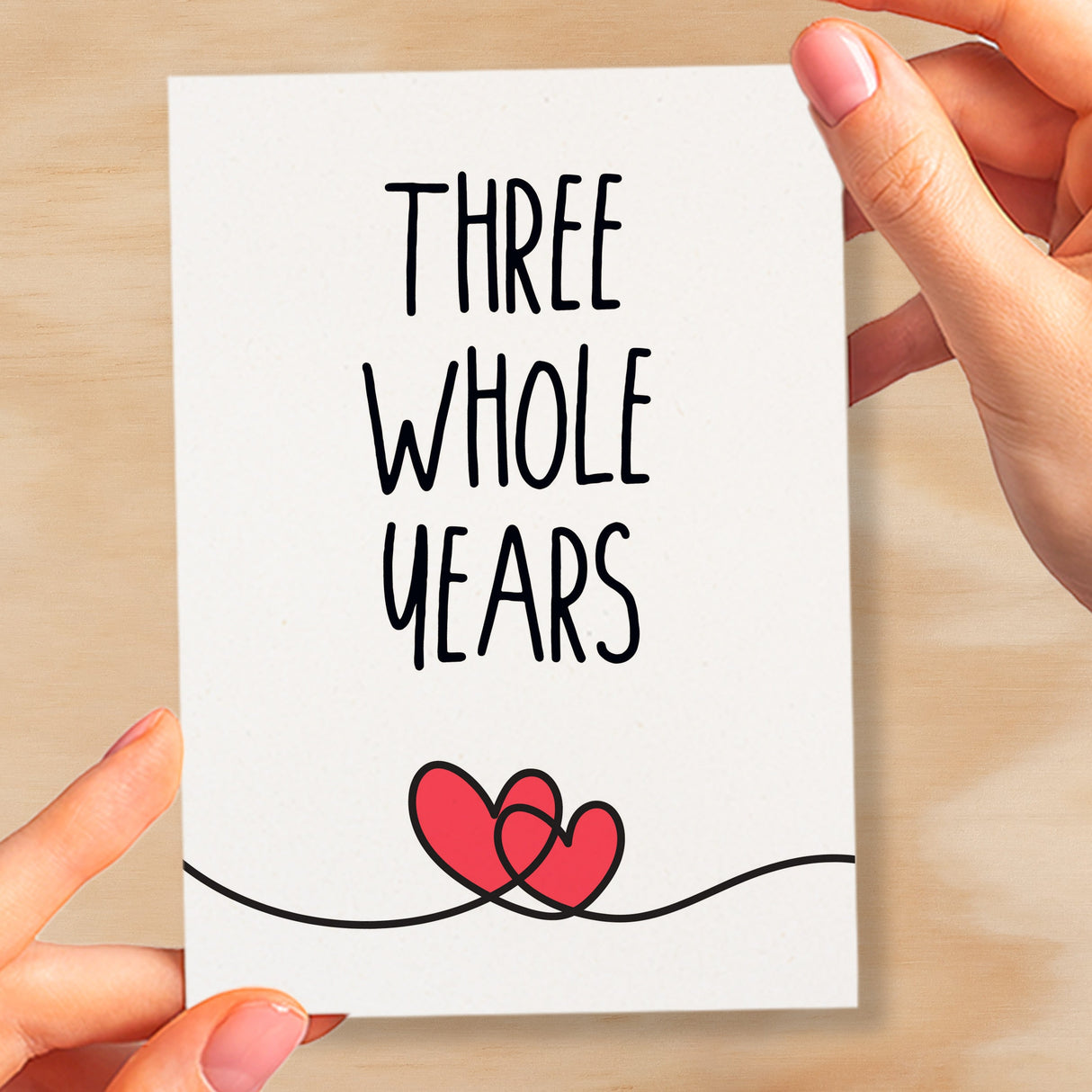 3 Year Anniversary Card For Husband or Wife Anniversary Card for 3rd Anniversary Card For Boyfriend or Girlfriend Third Wedding Anniversary