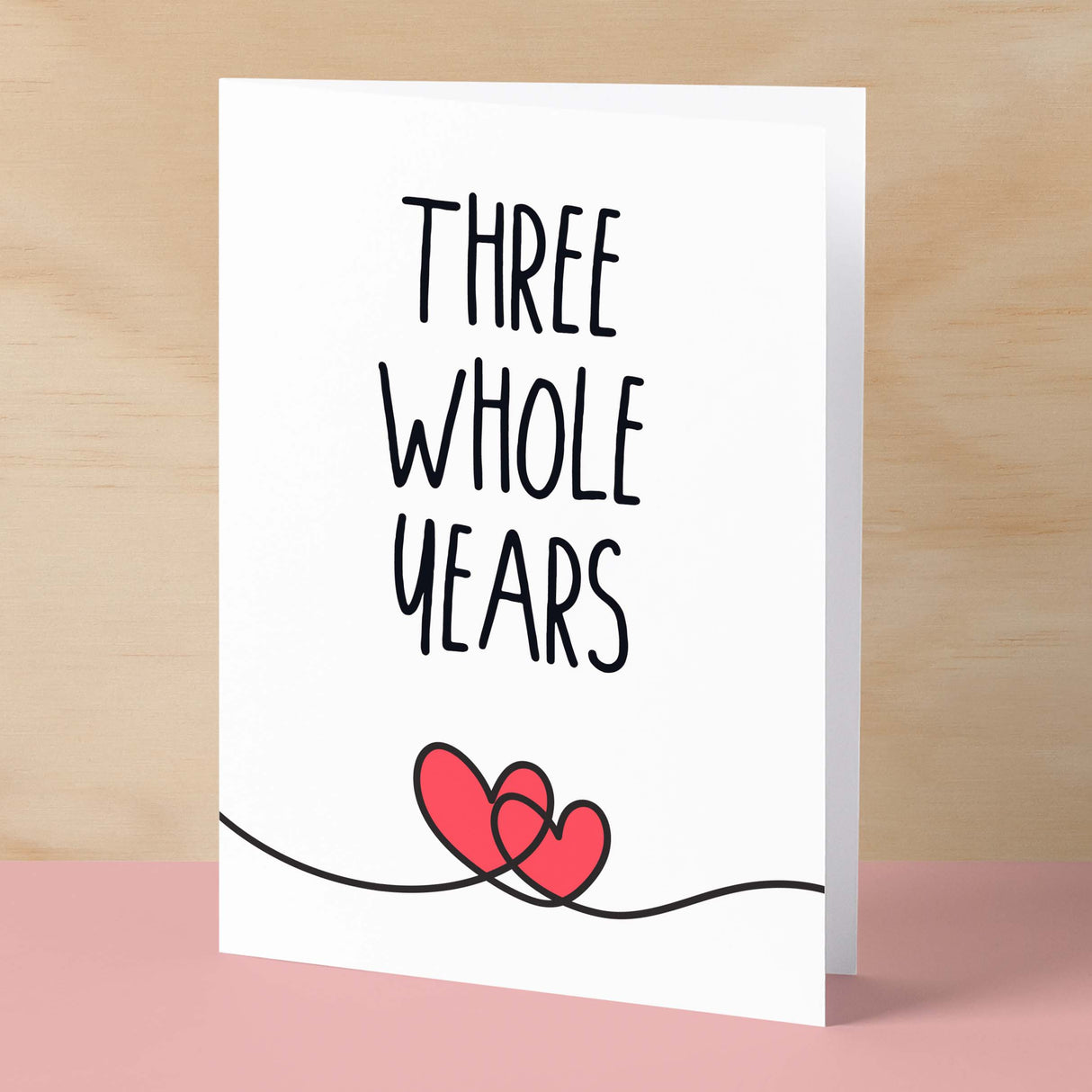 3 Year Anniversary Card For Husband or Wife Anniversary Card for 3rd Anniversary Card For Boyfriend or Girlfriend Third Wedding Anniversary