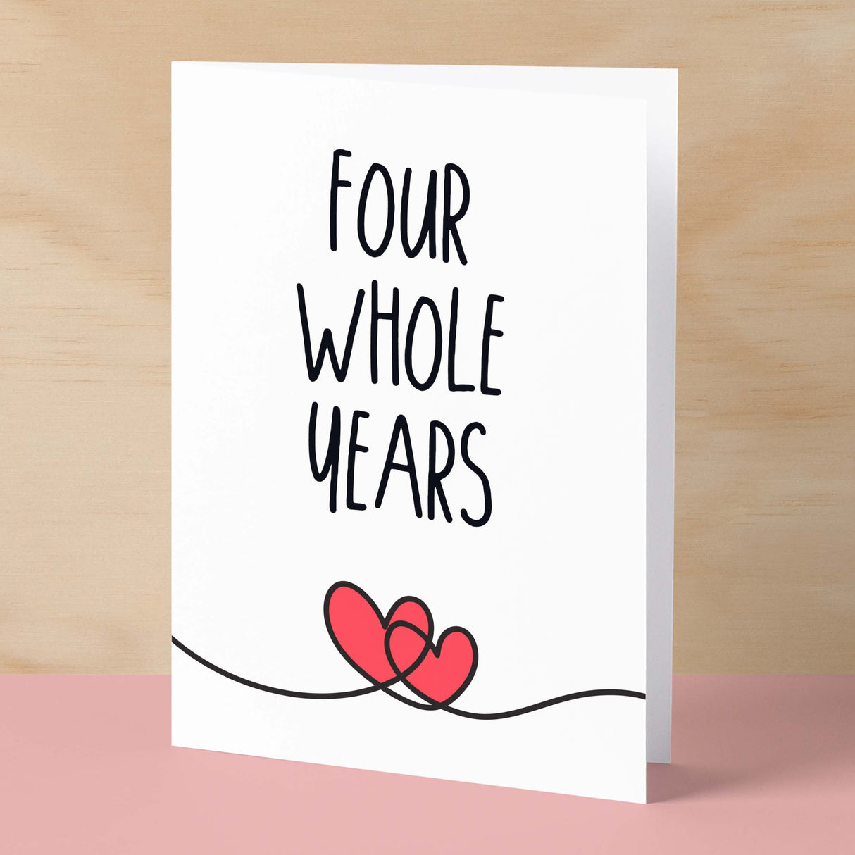 4 Year Anniversary Card For Husband or Wife Anniversary Card for 4th Anniversary Card For Boyfriend or Girlfriend Forth Wedding Anniversary