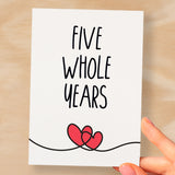 5 Year Anniversary Card For Husband or Wife Anniversary Card for 5th Anniversary Card For Boyfriend or Girlfriend Fifth Wedding Anniversary