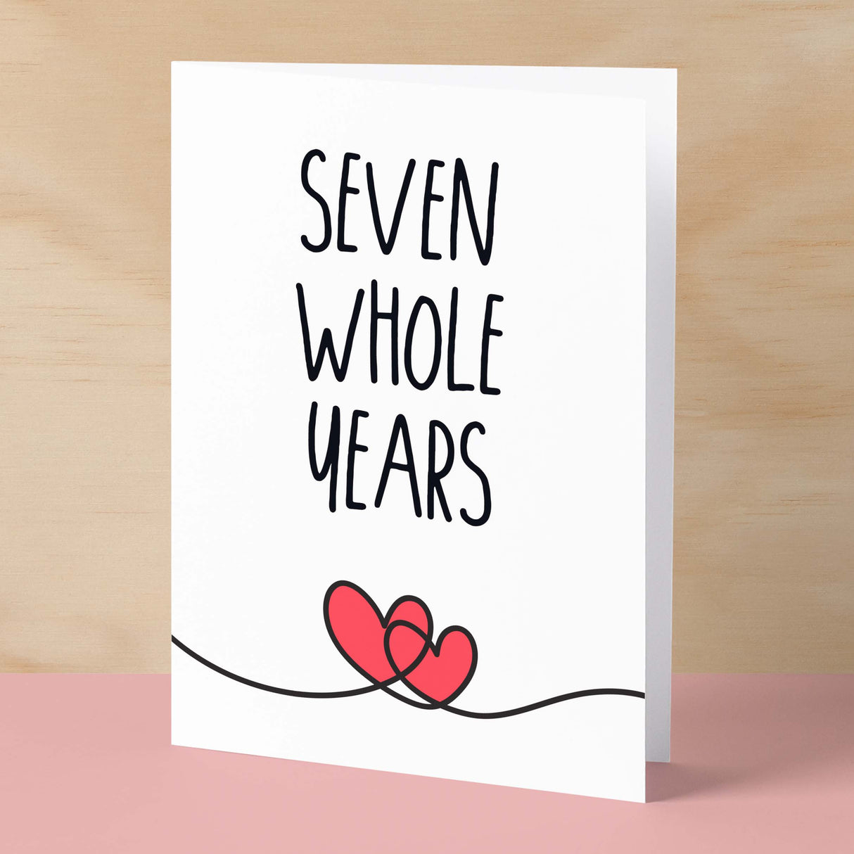 7 Year Anniversary Card For Husband or Wife Anniversary Card for 7th Anniversary Card For Boyfriend or Girlfriend Seven Wedding Anniversary