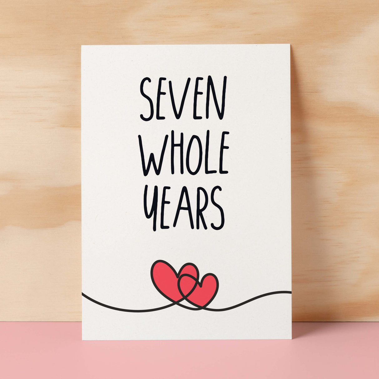 7 Year Anniversary Card For Husband or Wife Anniversary Card for 7th Anniversary Card For Boyfriend or Girlfriend Seven Wedding Anniversary