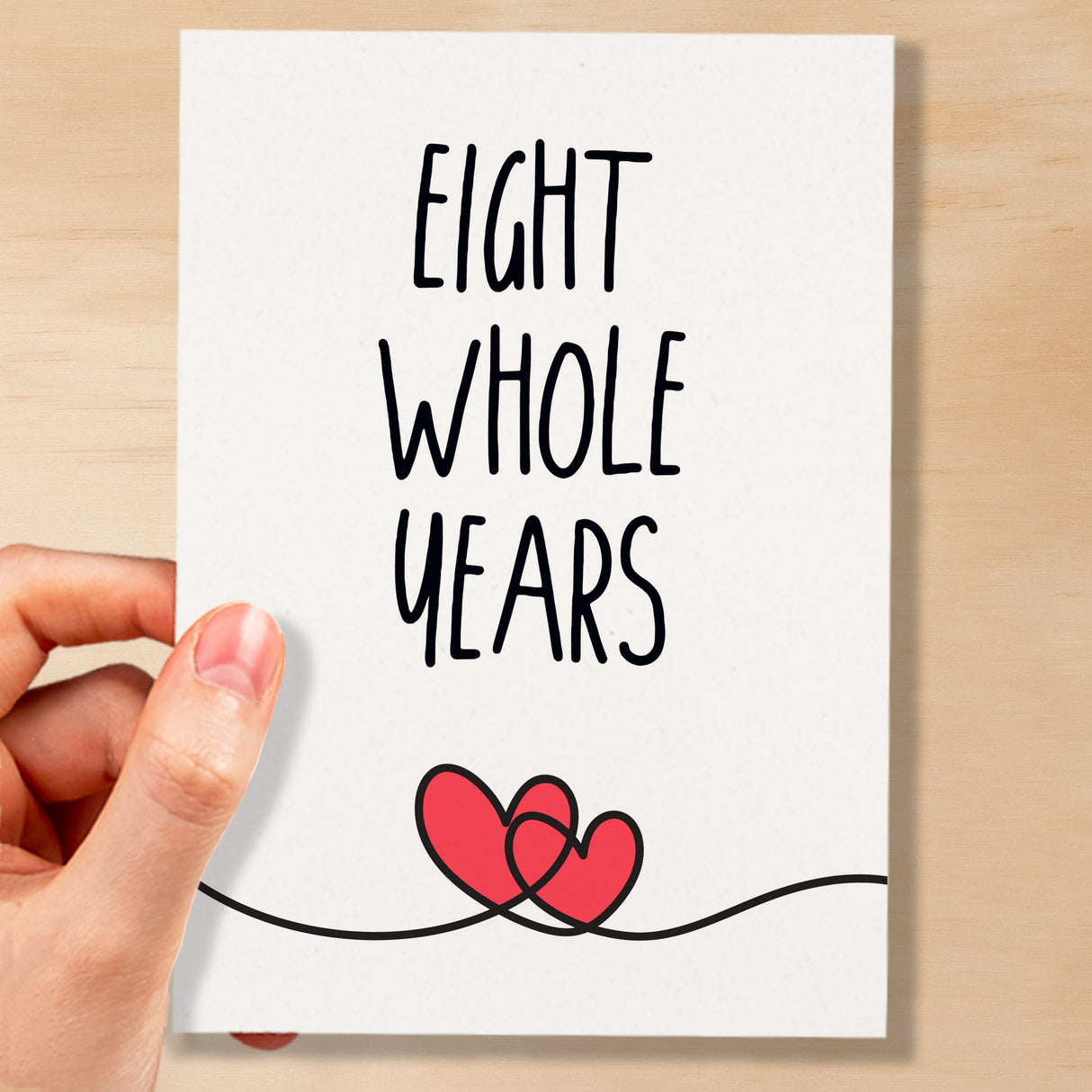 8 Year Anniversary Card For Husband or Wife Anniversary Card for 8th Anniversary Card For Boyfriend or Girlfriend Eight Wedding Anniversary