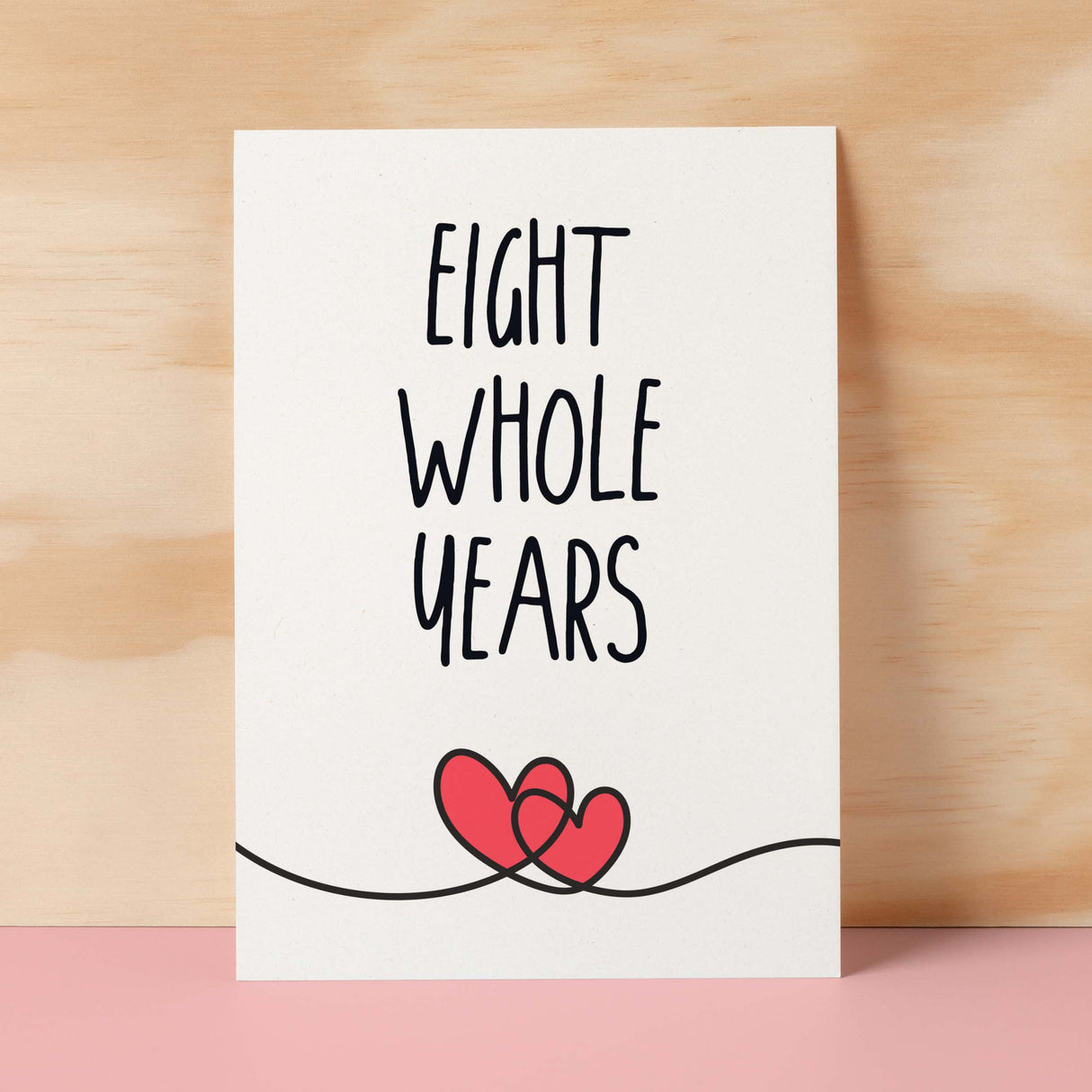 8 Year Anniversary Card For Husband or Wife Anniversary Card for 8th Anniversary Card For Boyfriend or Girlfriend Eight Wedding Anniversary