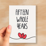 15 Year Anniversary Card For Husband or Wife Anniversary Card for 15th Anniversary Card For Boyfriend Girlfriend Fifteen Wedding Anniversary