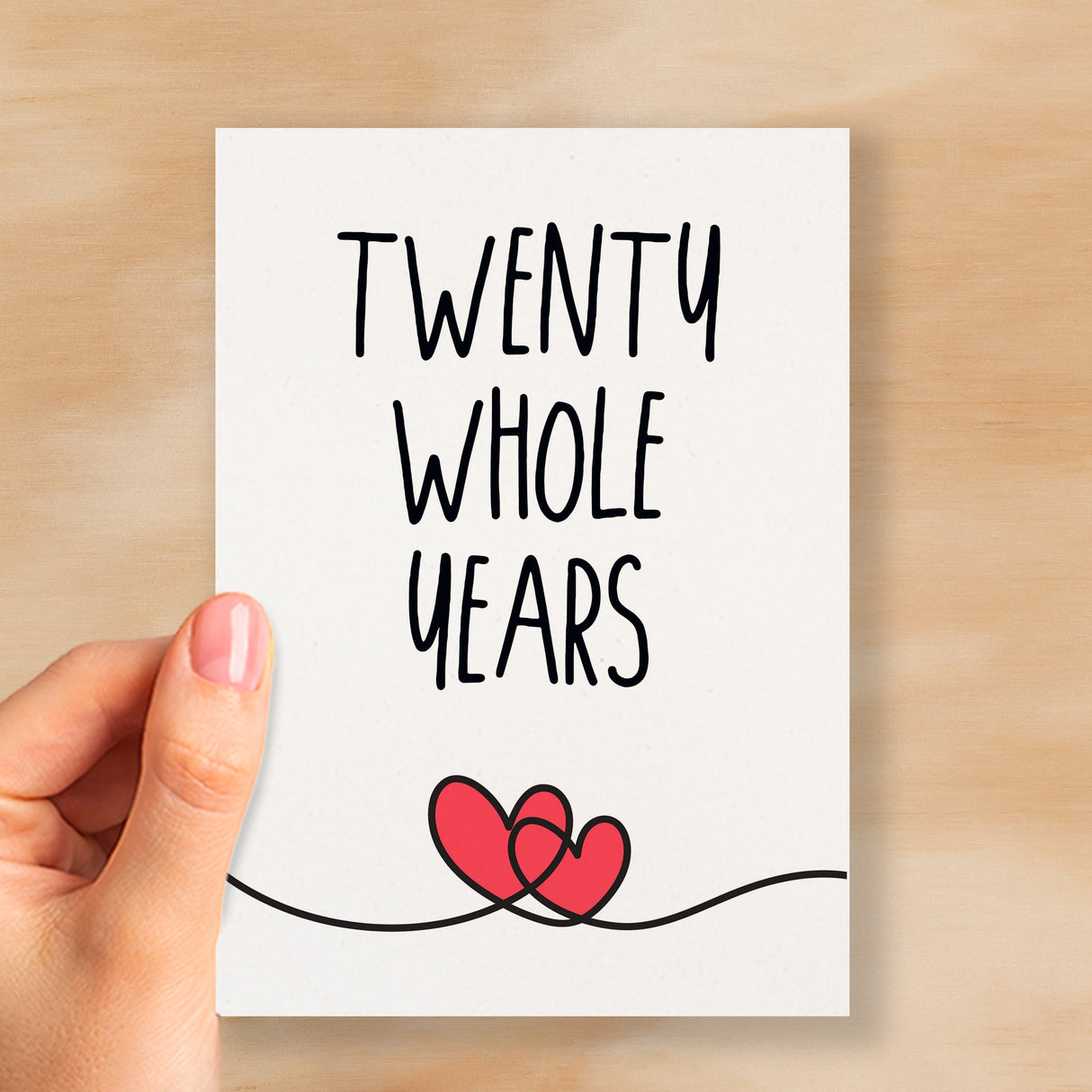 20 Year Anniversary Card For Husband or Wife Anniversary Card 20th Anniversary Card For Boyfriend Girlfriend Twentieth Wedding Anniversary