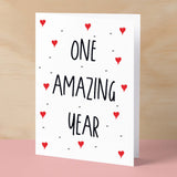 1 Year Anniversary Card For Wife or Husband Anniversary Card for 1st Anniversary Card For Boyfriend or Girlfriend First Wedding Anniversary