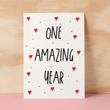 1 Year Anniversary Card For Wife or Husband Anniversary Card for 1st Anniversary Card For Boyfriend or Girlfriend First Wedding Anniversary