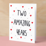 2 Year Anniversary Card For Wife or Husband Anniversary Card for 2nd Anniversary Card For Boyfriend or Girlfriend Second Wedding Anniversary