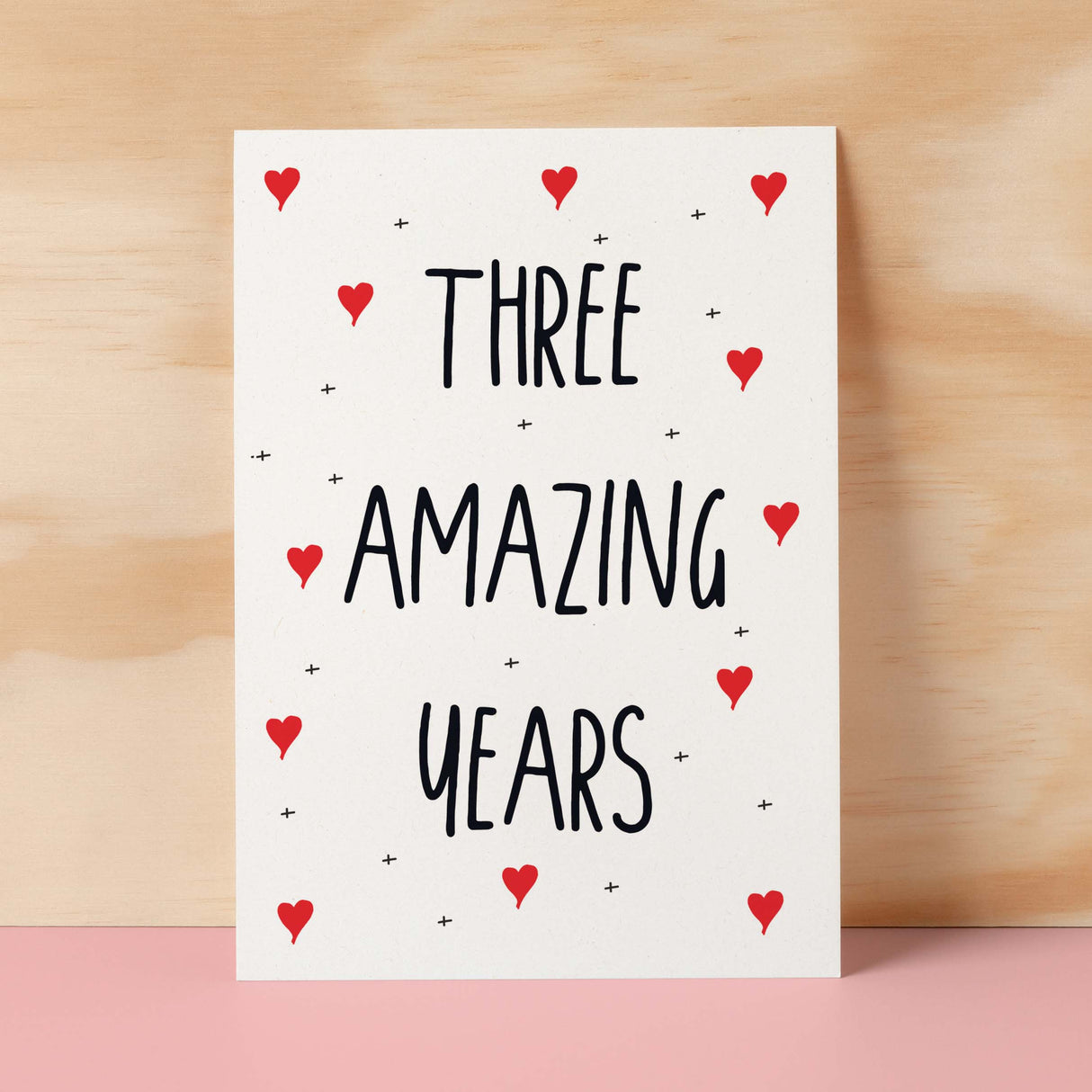 3 Year Anniversary Card For Wife or Husband Anniversary Card for 3rd Anniversary Card For Boyfriend or Girlfriend Third Wedding Anniversary