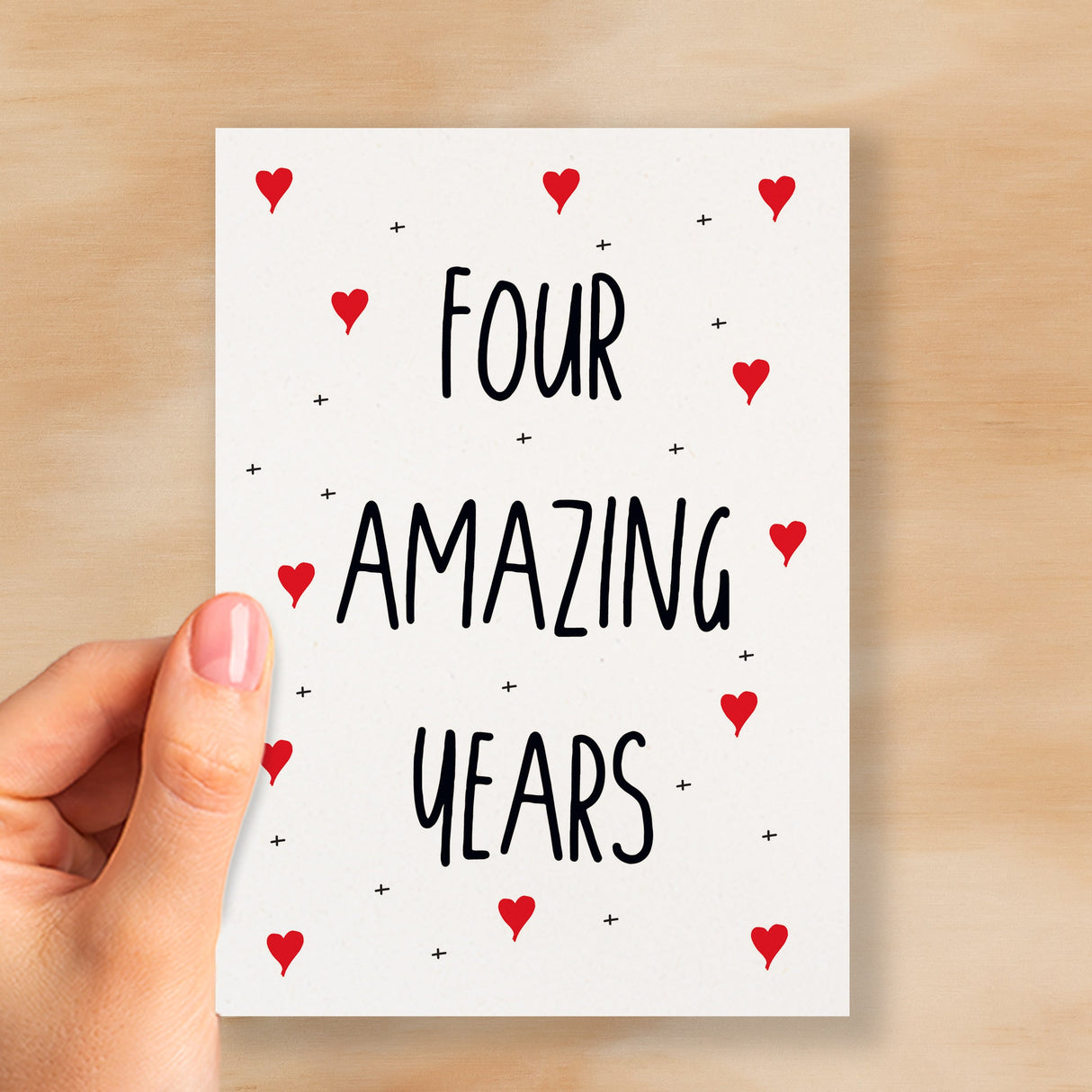 4 Year Anniversary Card For Wife or Husband Anniversary Card for 4th Anniversary Card For Boyfriend or Girlfriend Forth Wedding Anniversary