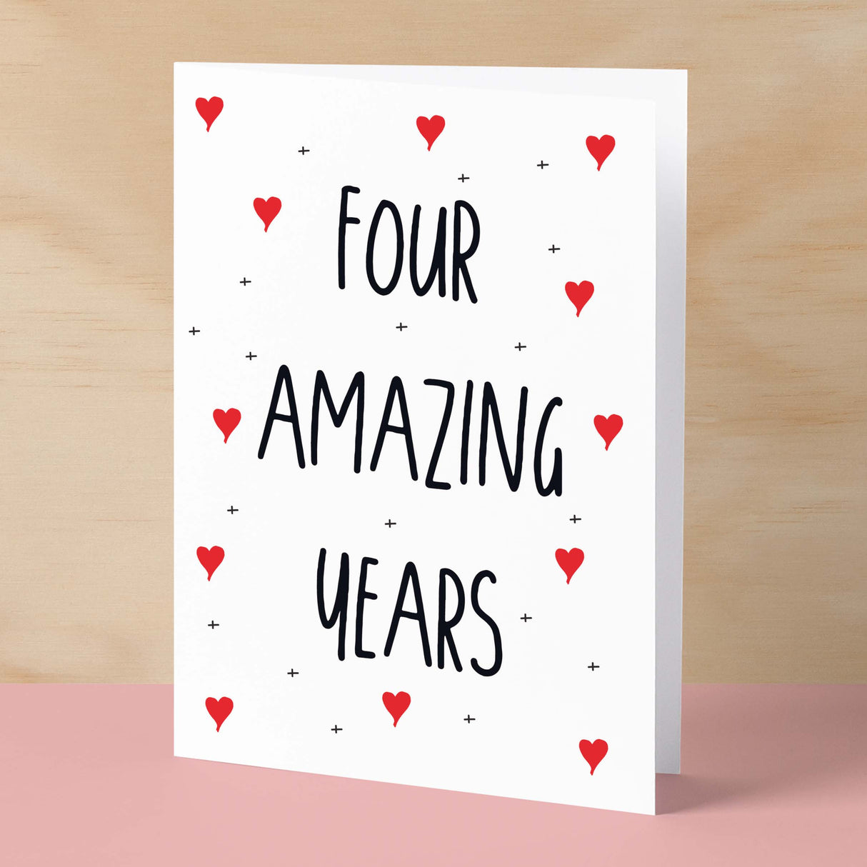 4 Year Anniversary Card For Wife or Husband Anniversary Card for 4th Anniversary Card For Boyfriend or Girlfriend Forth Wedding Anniversary