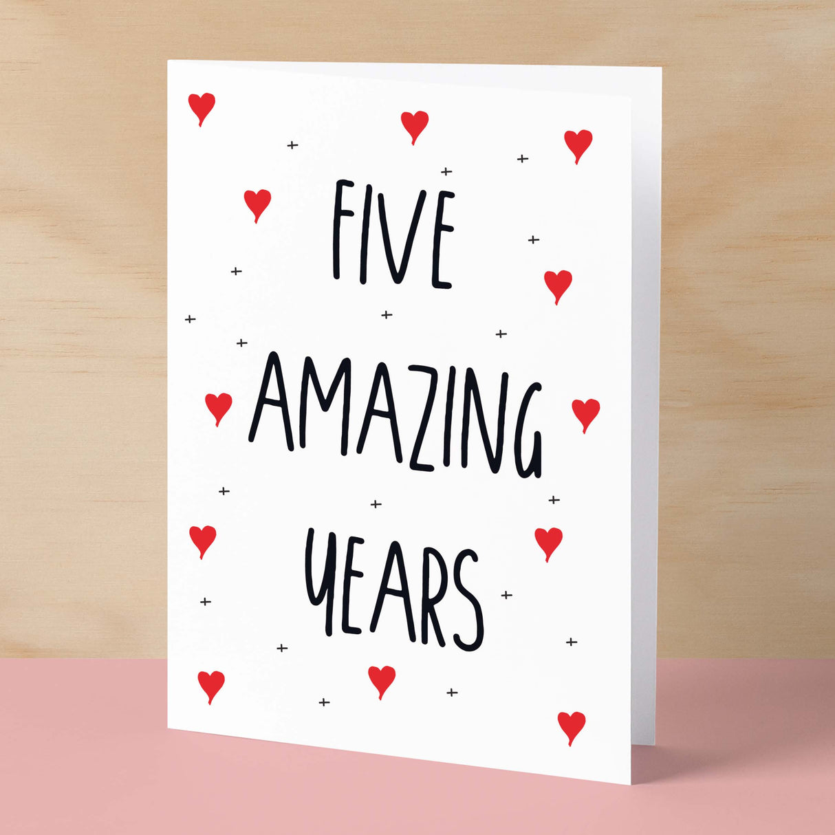 5 Year Anniversary Card For Wife or Husband Anniversary Card for 5th Anniversary Card For Boyfriend or Girlfriend Fifth Wedding Anniversary