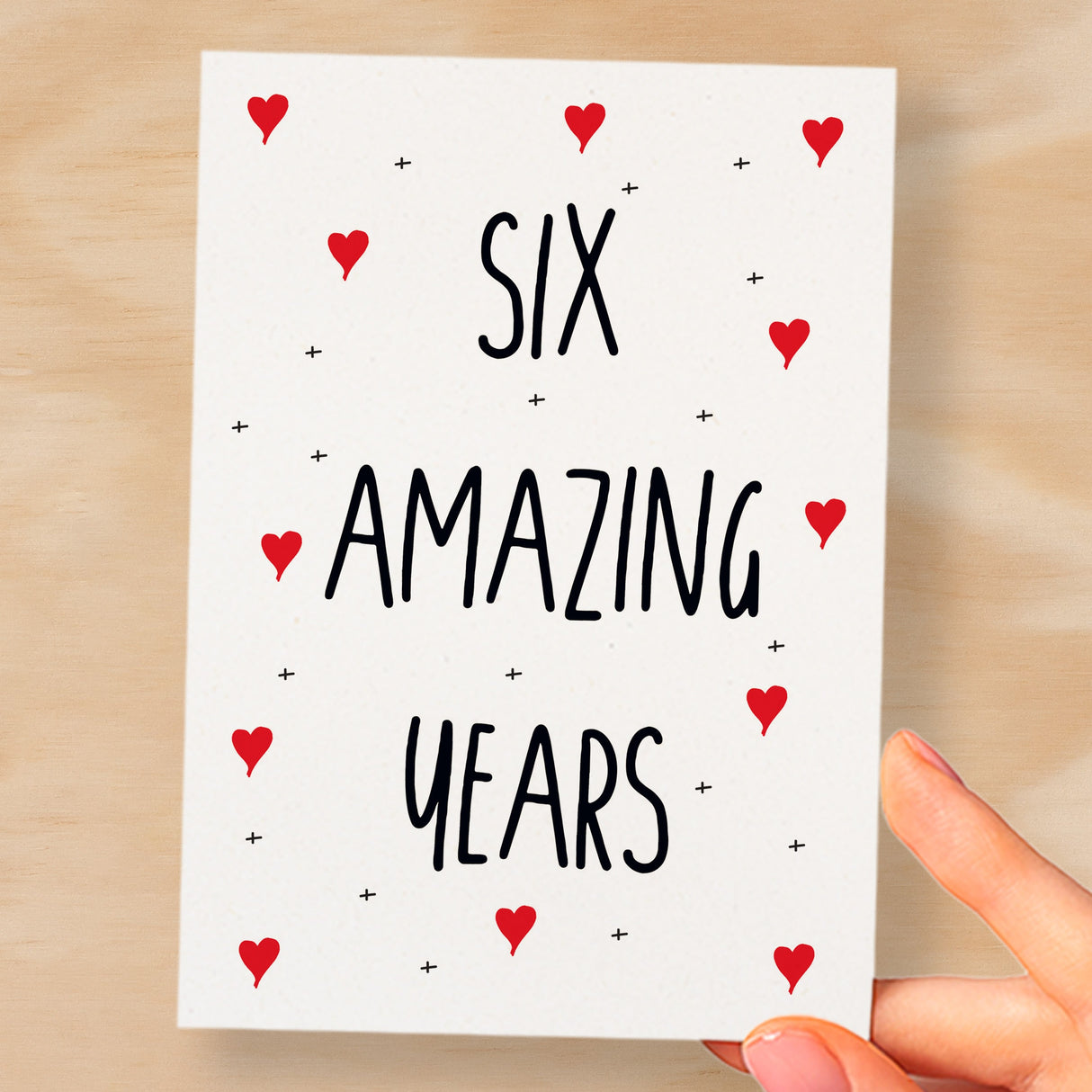 6 Year Anniversary Card For Wife or Husband Anniversary Card for 6th Anniversary Card For Boyfriend or Girlfriend Six Wedding Anniversary