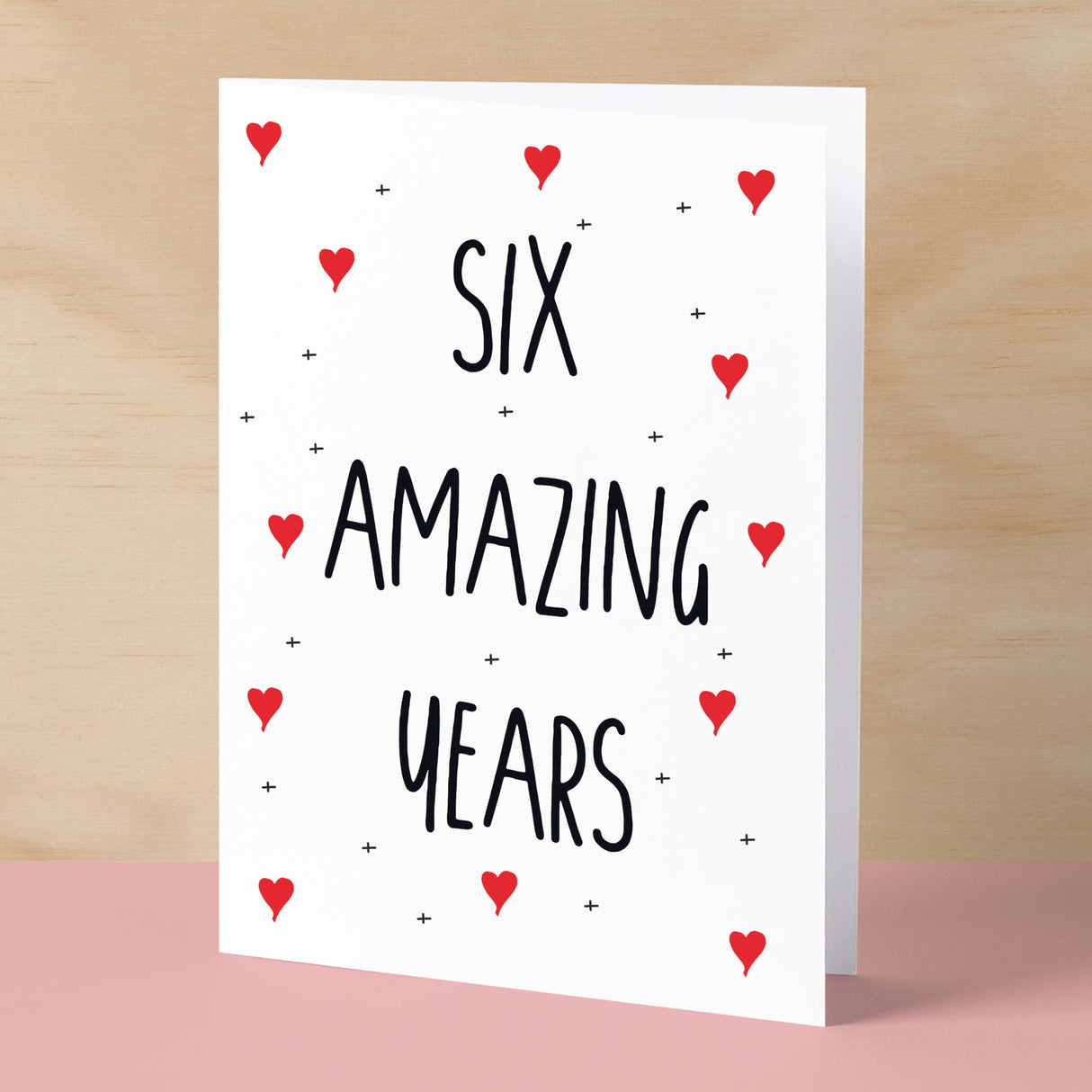 6 Year Anniversary Card For Wife or Husband Anniversary Card for 6th Anniversary Card For Boyfriend or Girlfriend Six Wedding Anniversary