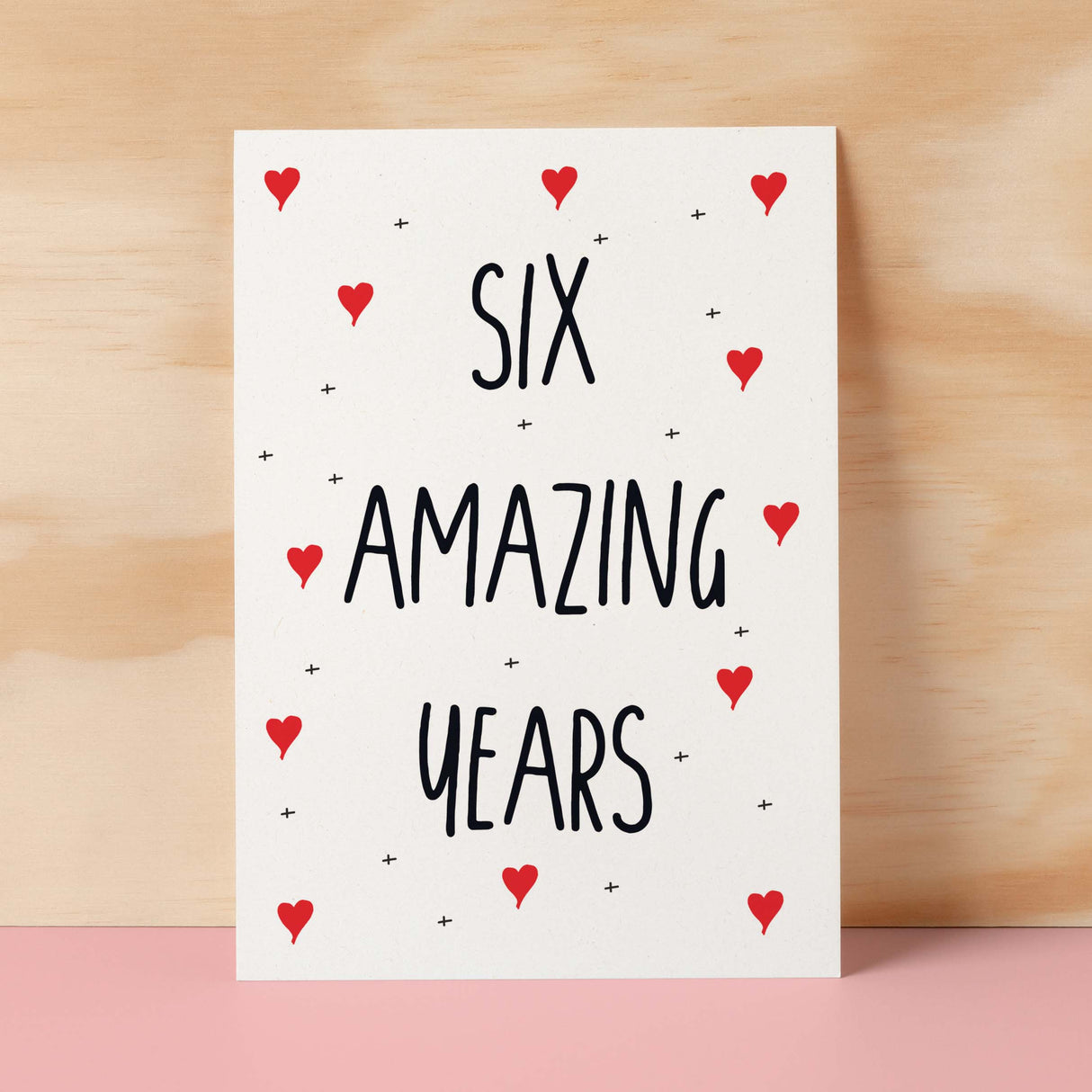 6 Year Anniversary Card For Wife or Husband Anniversary Card for 6th Anniversary Card For Boyfriend or Girlfriend Six Wedding Anniversary