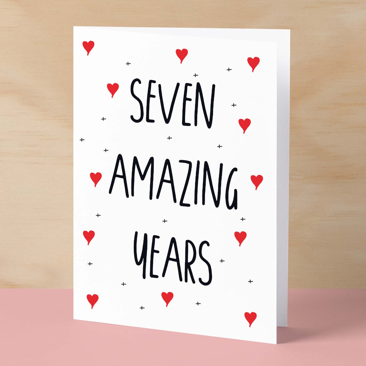 7 Year Anniversary Card For Wife or Husband Anniversary Card for 7th Anniversary Card For Boyfriend or Girlfriend Seven Wedding Anniversary