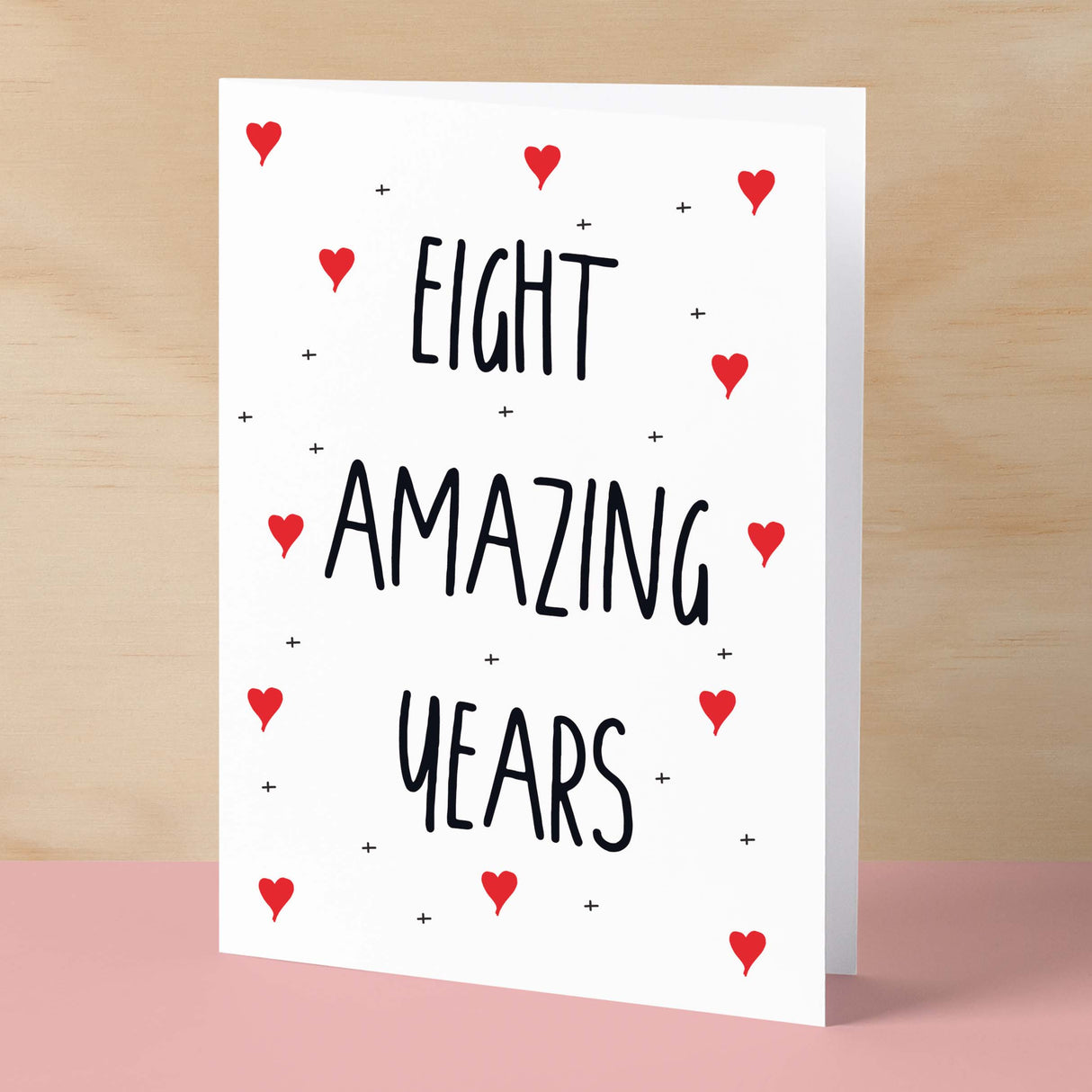 8 Year Anniversary Card For Wife or Husband Anniversary Card for 8th Anniversary Card For Boyfriend or Girlfriend Eight Wedding Anniversary