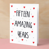 15 Year Anniversary Card For Wife or Husband Anniversary Card for 15th Anniversary Card For Boyfriend Girlfriend Fifteen Wedding Anniversary