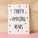 30 Year Anniversary Card For Wife or Husband Anniversary Card 30th Anniversary Card For Boyfriend Girlfriend Thirtieth Wedding Anniversary