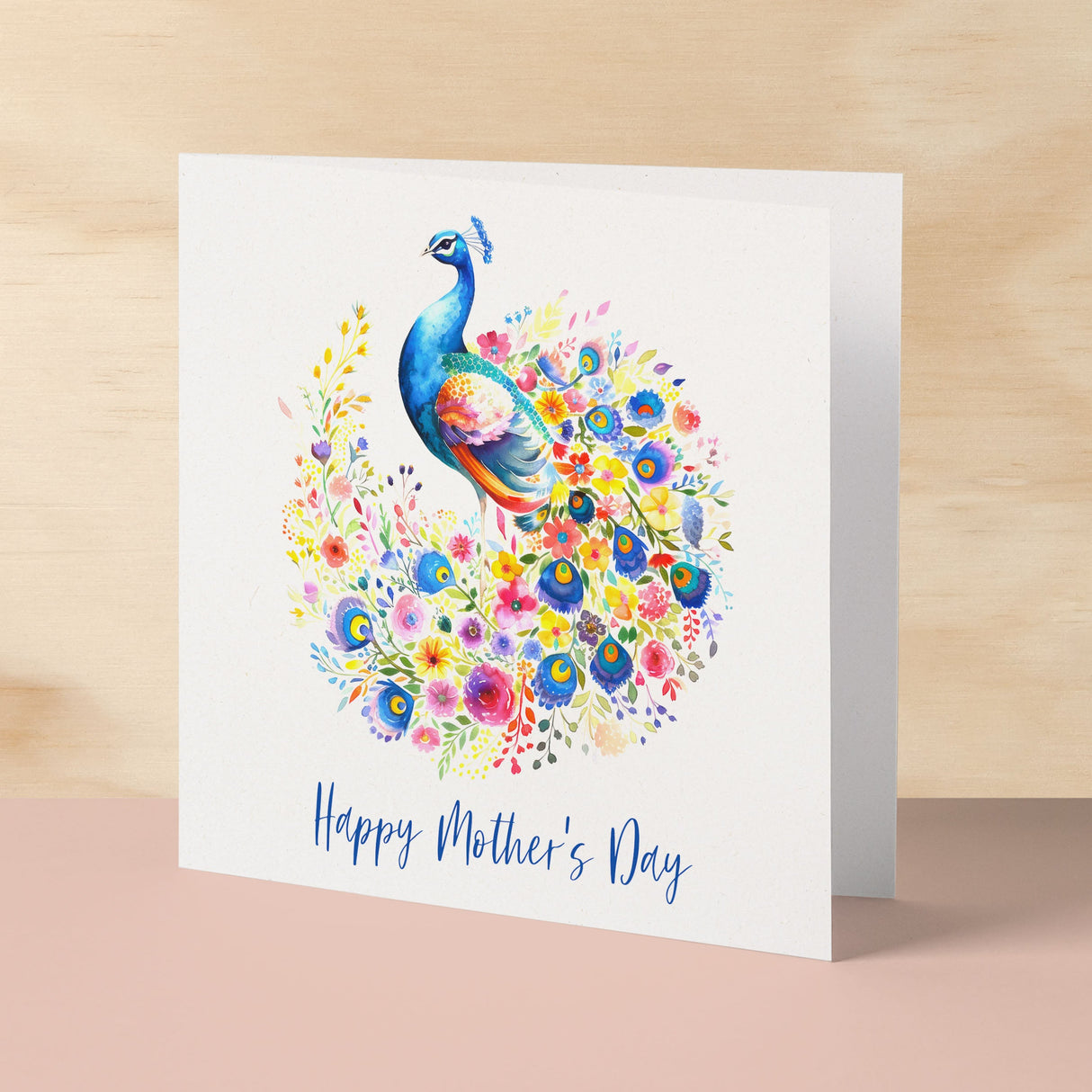 Mother's Day Card For Mum Happy Mother's Day Mothers Day card Mothering Sunday Peacock Flower Mother's Day Card For Mom Mommy Mum Mummy