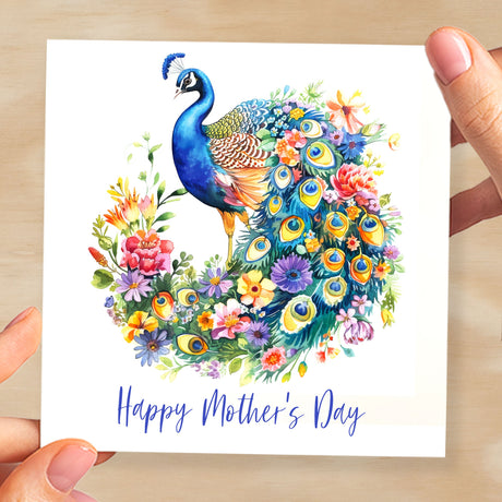 Mother's Day Card For Mum Happy Mother's Day Mothers Day card Mothering Sunday Peacock Pretty Mother's Day Card For Mom Mommy Mum Mummy