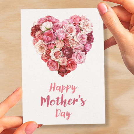 Mother's Day Card For Mum Happy Mother's Day Mothers Day card Mothering Sunday Card Rose Heart Mother's Day Card For Mom Mommy Mum Mummy