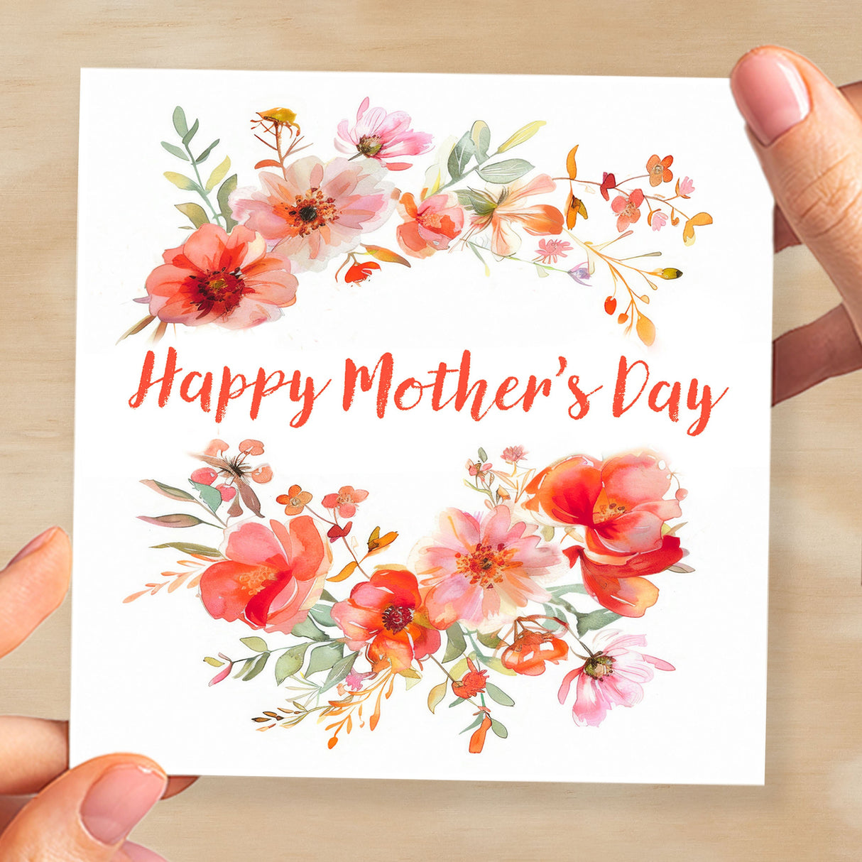 Mother's Day Card For Mum Happy Mother's Day Mothers Day card Mothering Flower Garland Mother's Day Card For Mom Mommy Mum Mummy