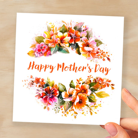 Mother's Day Card For Mum Happy Mother's Day Mothers Day card Mothering Sunday Flower Garland Mother's Day Card For Mom Mommy Mum Mummy