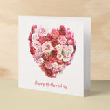 Mother's Day Card For Mum Happy Mother's Day Mothers Day card Mothering Sunday Card Pink Rose Heart Mother's Day Card For Mom Mommy Mum Mummy