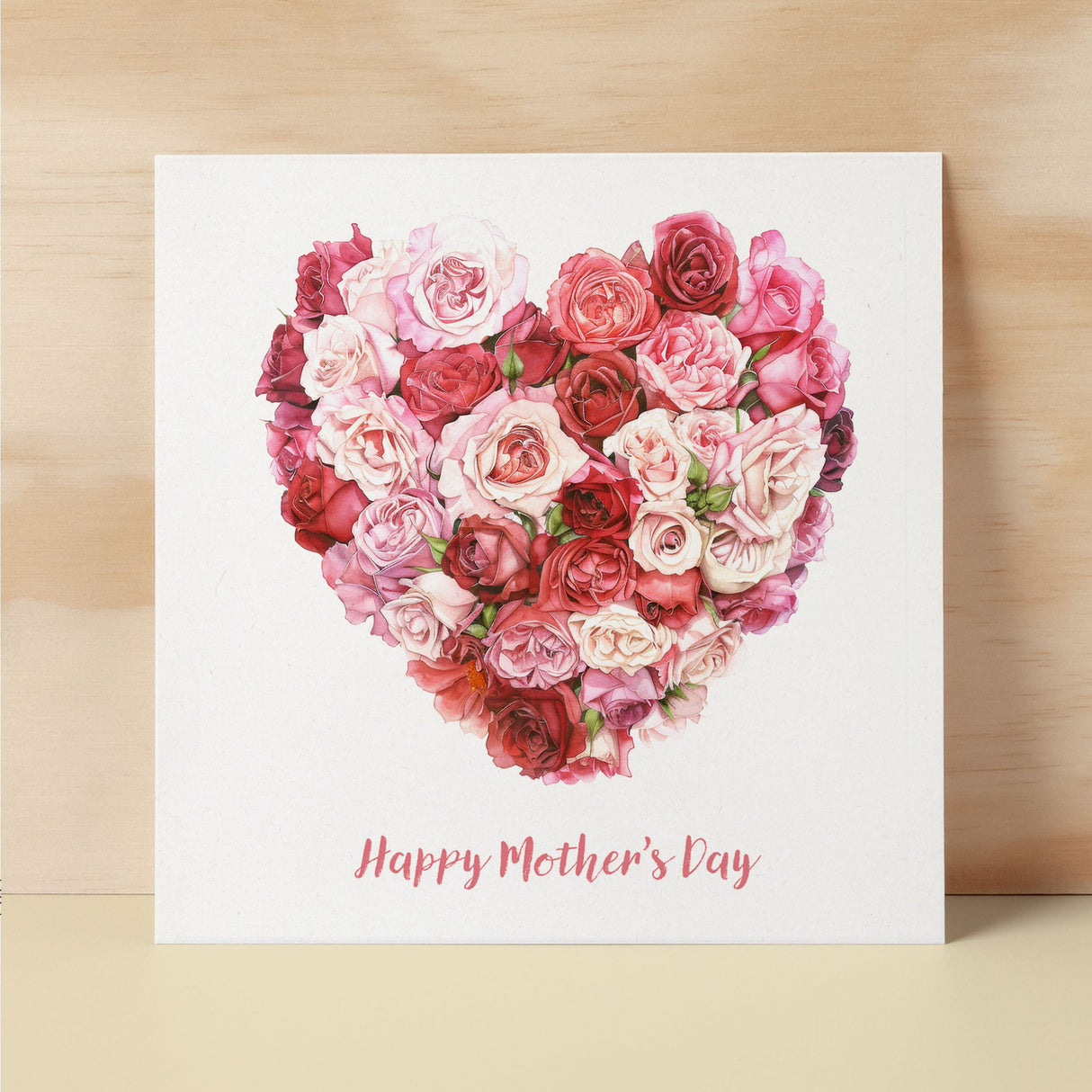 Mother's Day Card For Mum Happy Mother's Day Mothers Day card Mothering Sunday Card Pink Rose Heart Mother's Day Card For Mom Mommy Mum Mummy