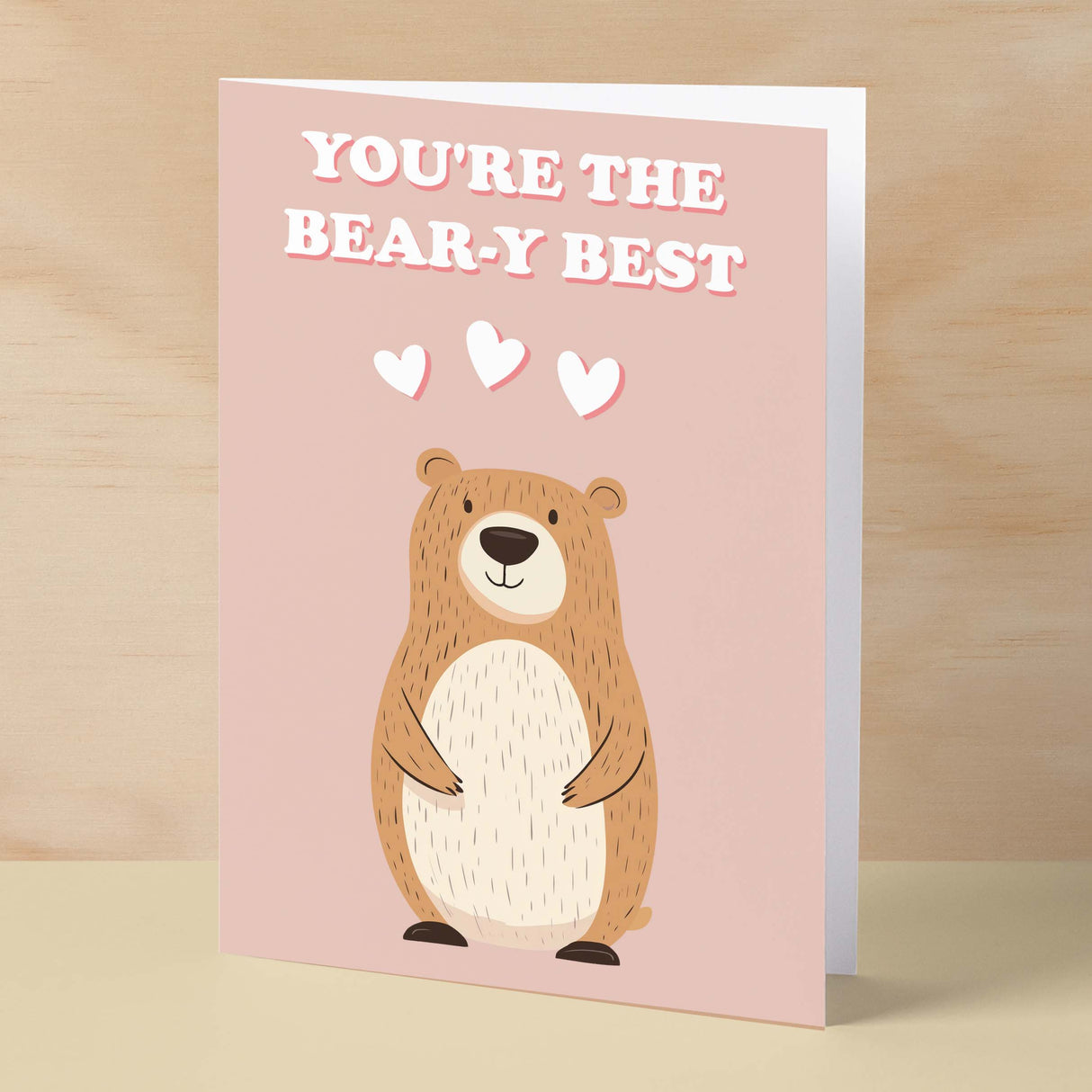 Cute Anniversary or Valentine's Card You're The Bear-y Best Cute Bear Anniversary Card For Him or Her