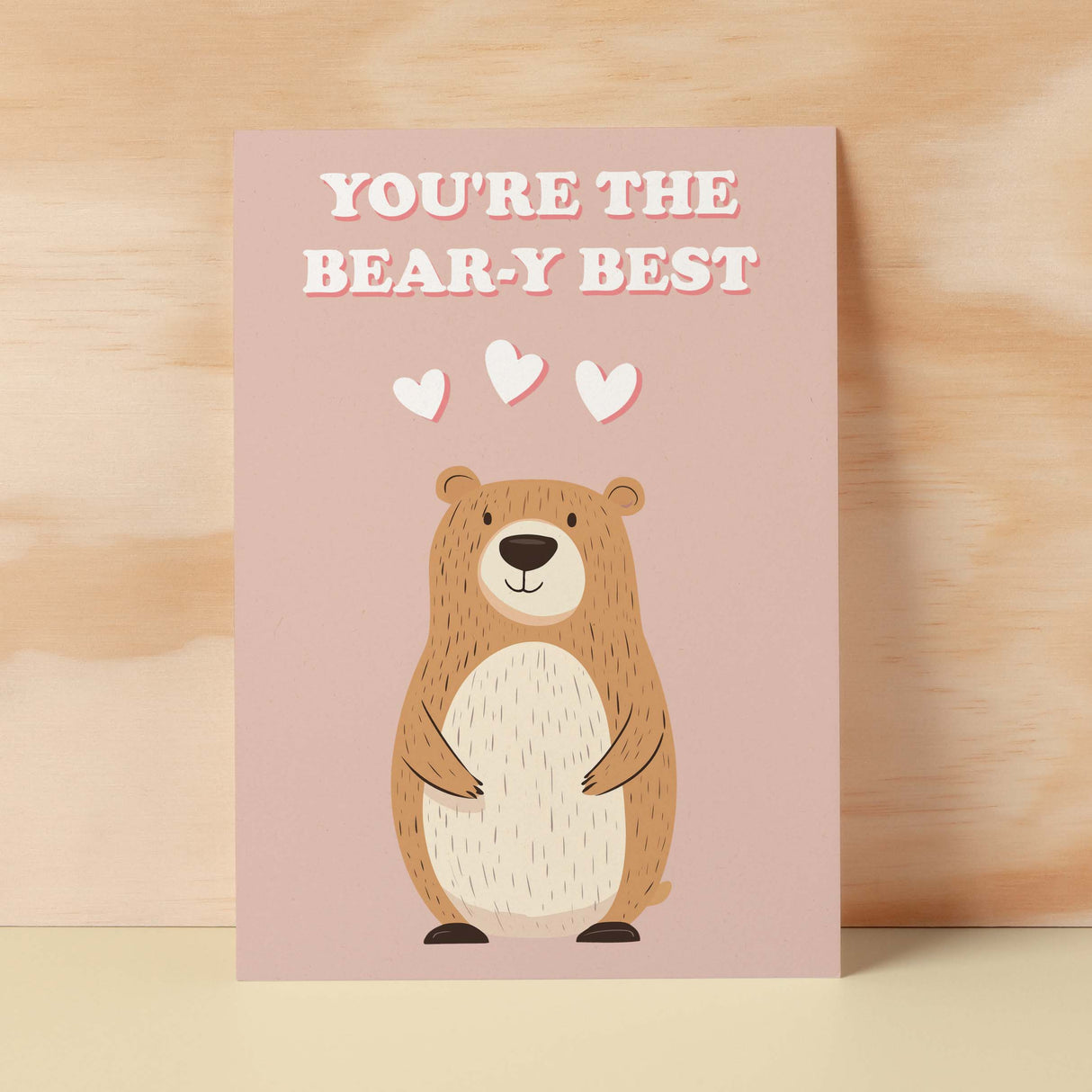 Cute Anniversary or Valentine's Card You're The Bear-y Best Cute Bear Anniversary Card For Him or Her