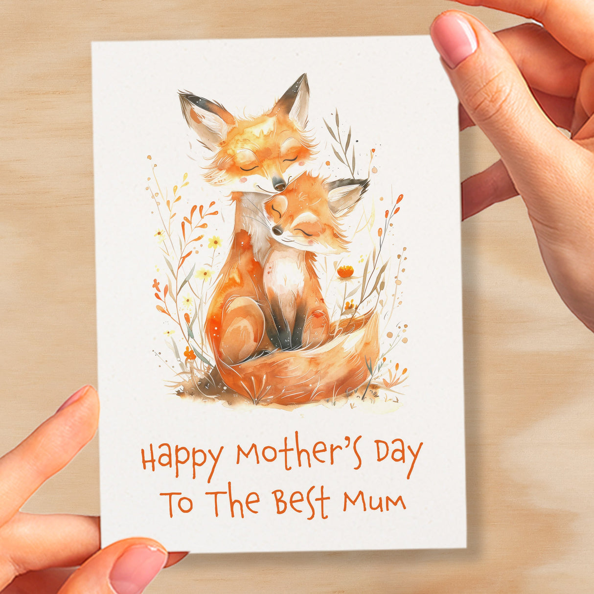 Mother's Day Card For Mum Cute Foxes Mother's Day Mothers Day card Mothering Sunday Happy Mother's Day Card For Mom Mommy Mum Mummy