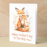 Mother's Day Card For Mum Cute Foxes Mother's Day Mothers Day card Mothering Sunday Happy Mother's Day Card For Mom Mommy Mum Mummy