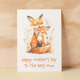 Mother's Day Card For Mum Cute Foxes Mother's Day Mothers Day card Mothering Sunday Happy Mother's Day Card For Mom Mommy Mum Mummy