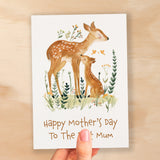 Mother's Day Card For Mum Cute Deer Mother's Day Mothers Day card Mothering Sunday Happy Mother's Day Card For Mom Mommy Mum Mummy