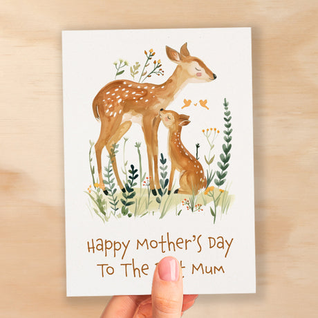 Mother's Day Card For Mum Cute Deer Mother's Day Mothers Day card Mothering Sunday Happy Mother's Day Card For Mom Mommy Mum Mummy