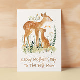 Mother's Day Card For Mum Cute Deer Mother's Day Mothers Day card Mothering Sunday Happy Mother's Day Card For Mom Mommy Mum Mummy