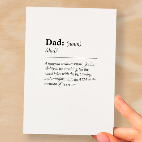 Birthday Card For Dad Fun Dictionary Quote Card For Dad Custom Message Card For Dad Birthday Card For Daddy