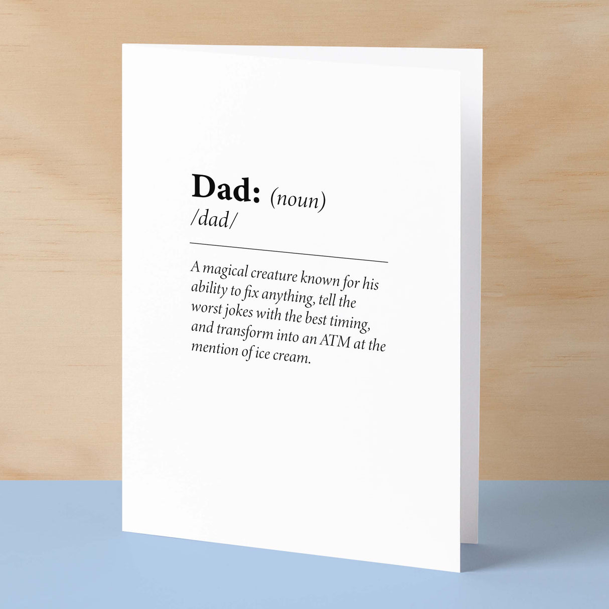 Birthday Card For Dad Fun Dictionary Quote Card For Dad Custom Message Card For Dad Birthday Card For Daddy