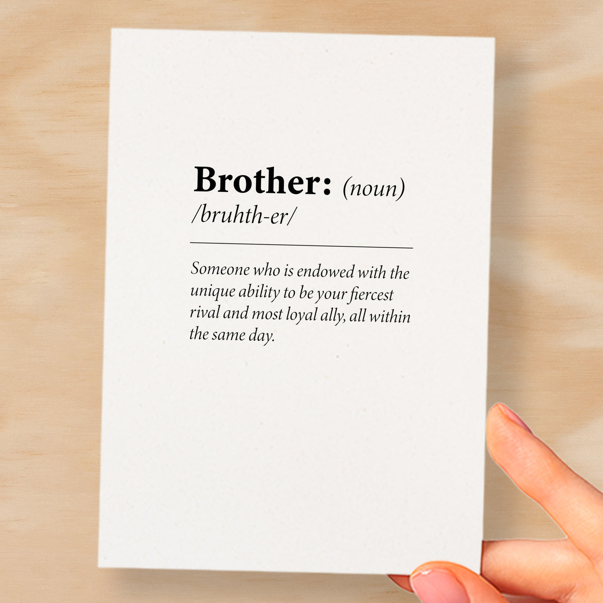 Birthday Card For Brother Fun Dictionary Quote Card For Brother Custom Message Card For Brother Funny Birthday Card For Brother