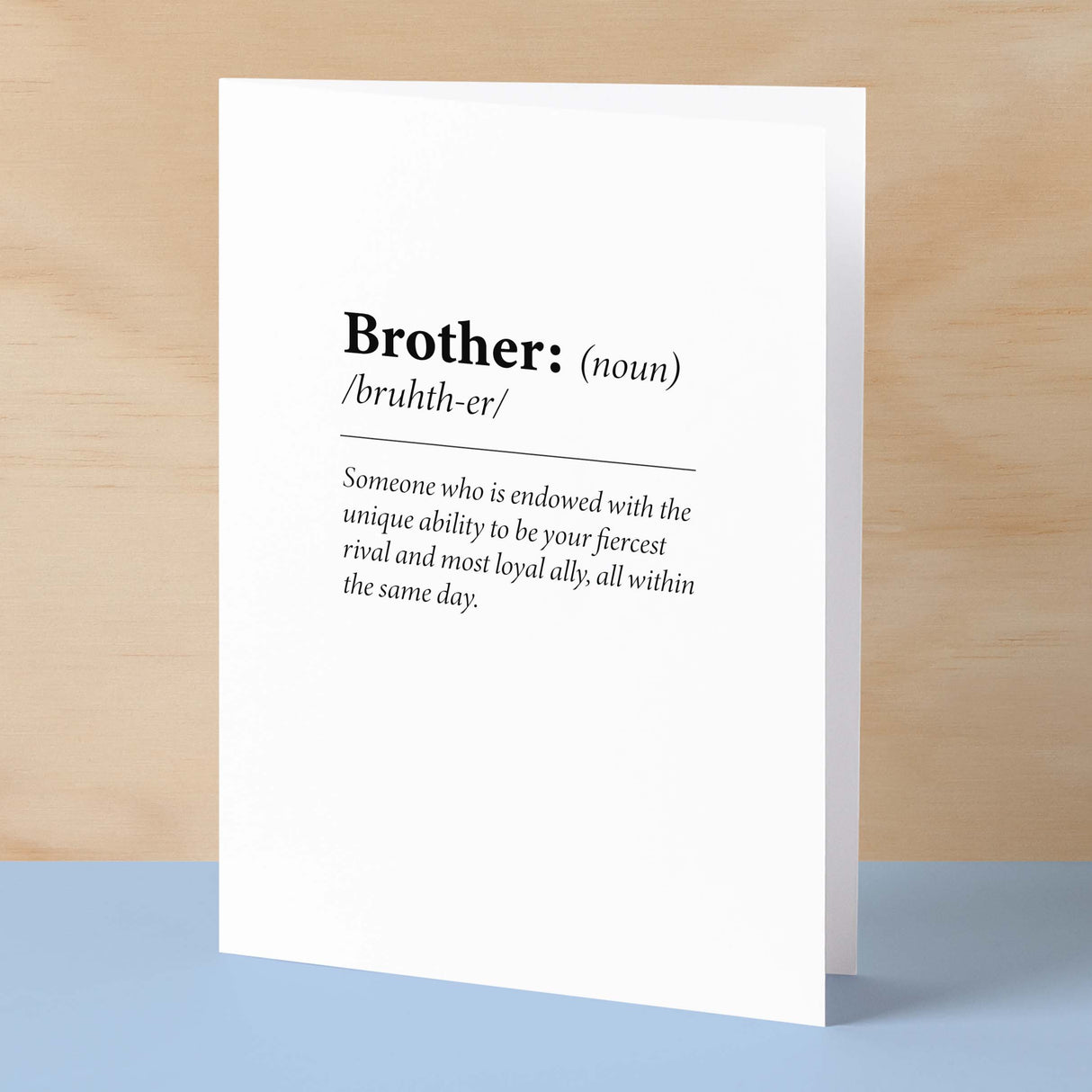 Birthday Card For Brother Fun Dictionary Quote Card For Brother Custom Message Card For Brother Funny Birthday Card For Brother