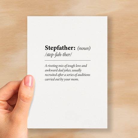 Birthday Card For Stepdad Fun Dictionary Quote Card For Stepfather Custom Message Card For Stepdad Funny Birthday Card