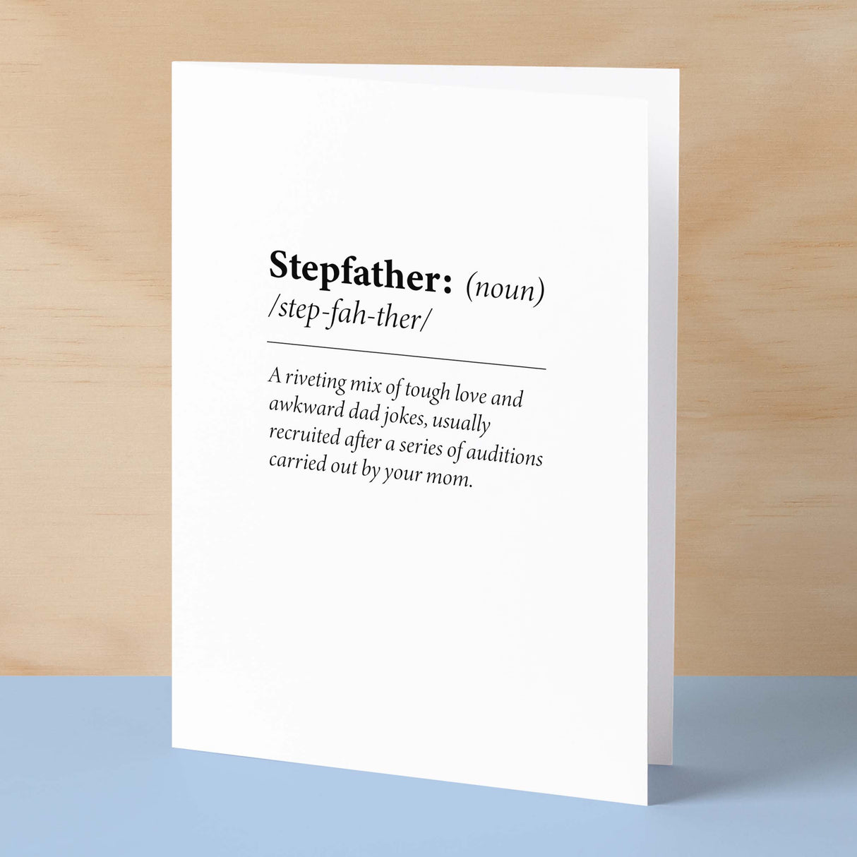 Birthday Card For Stepdad Fun Dictionary Quote Card For Stepfather Custom Message Card For Stepdad Funny Birthday Card