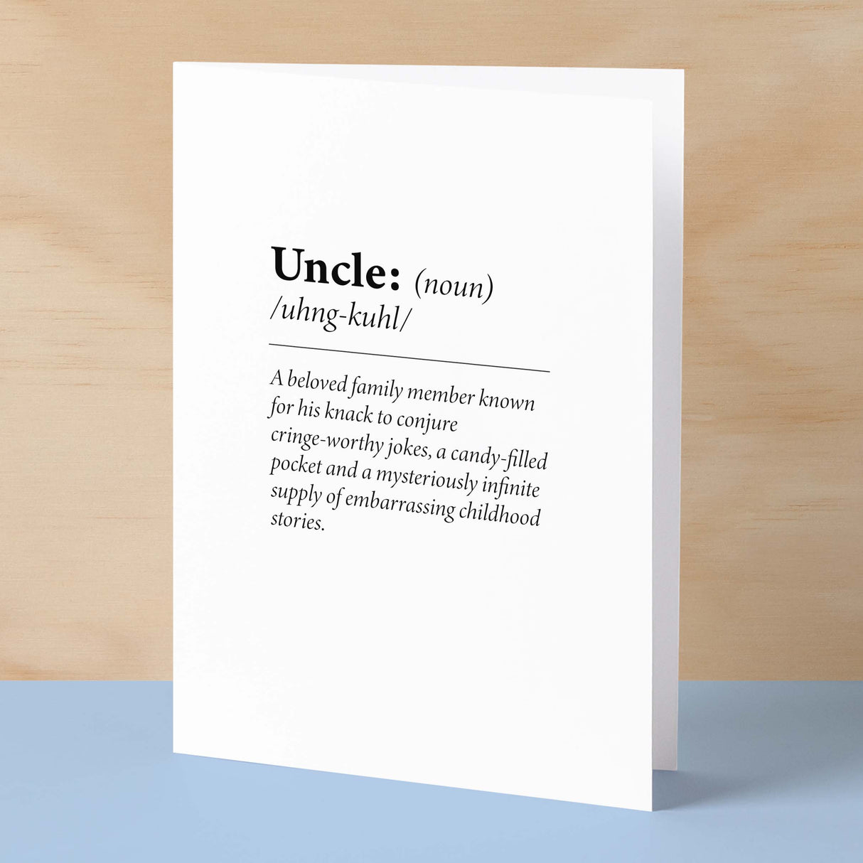 Birthday Card For Uncle Fun Dictionary Quote Card For Uncle Custom Message Card For Uncle Funny Birthday Card For Uncle