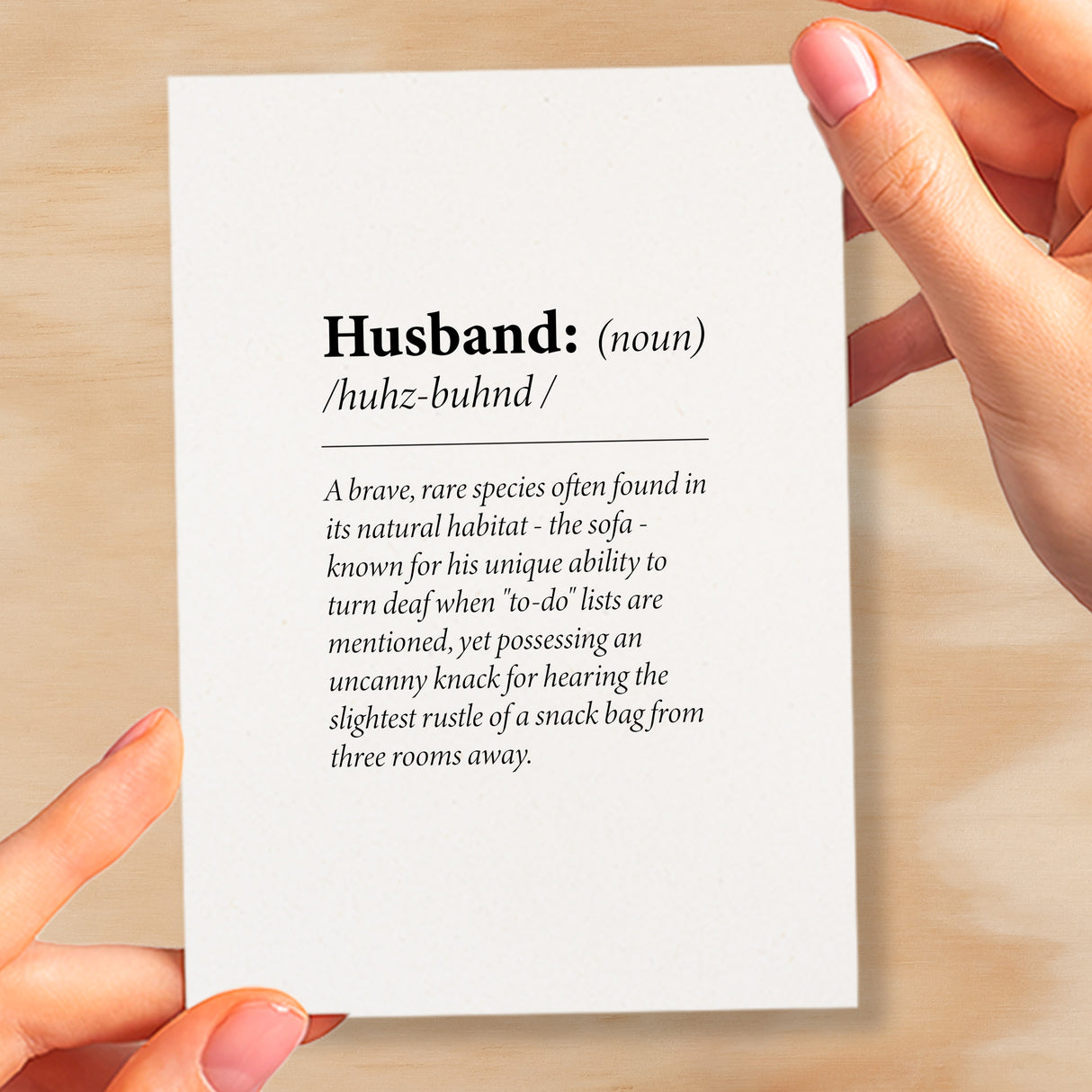 Birthday Card For Husband Fun Dictionary Quote Card For Husband Custom Message Card For Husband Funny Birthday Card For Husband