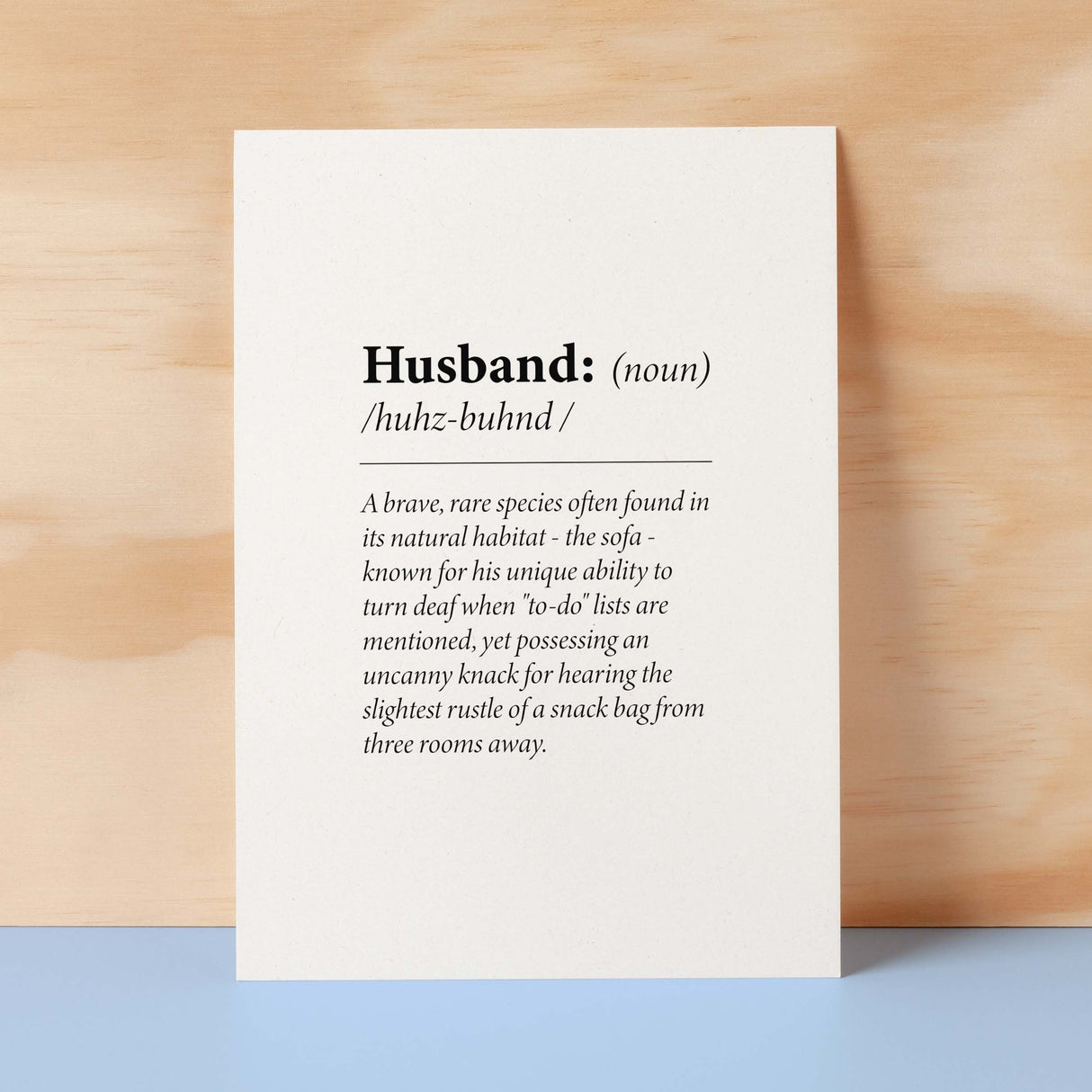 Birthday Card For Husband Fun Dictionary Quote Card For Husband Custom Message Card For Husband Funny Birthday Card For Husband